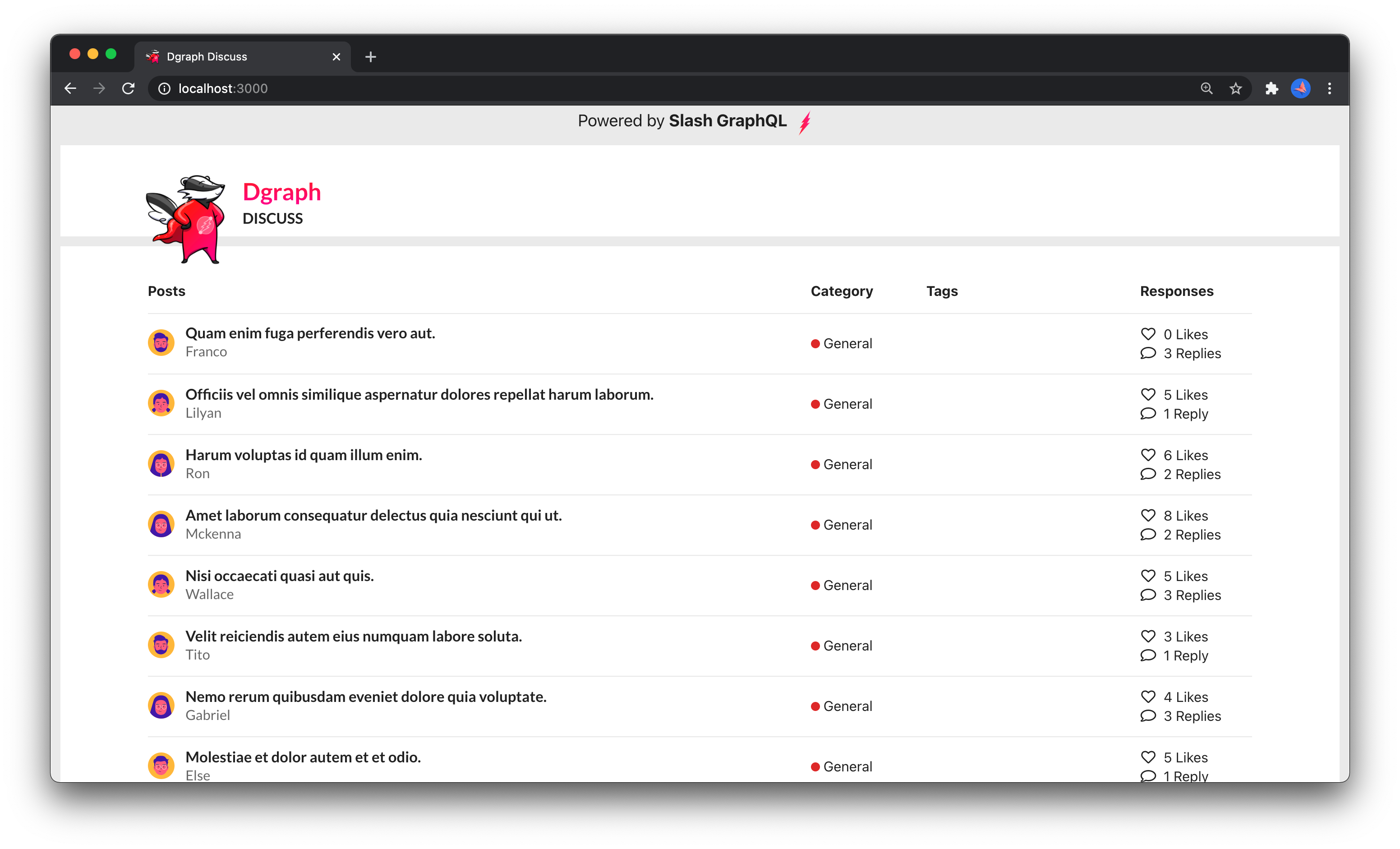 post list component